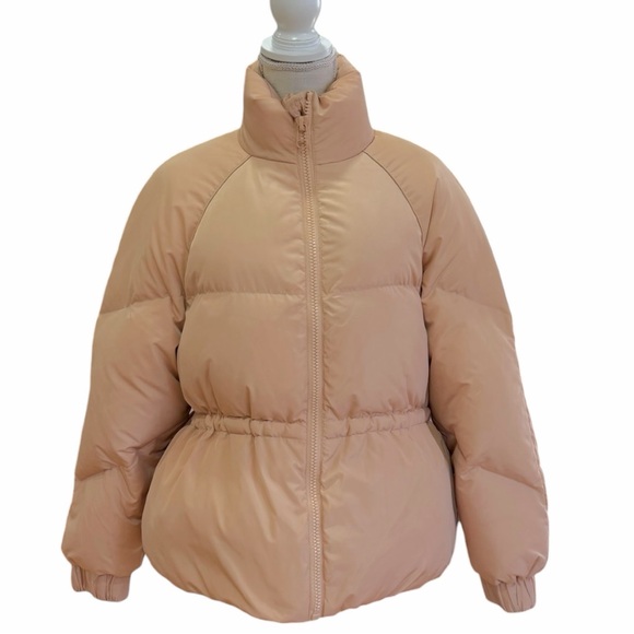 GANNI Whitman Puffer Down Jacket Peach Beige EU 38 US 6 - Picture 2 of 13